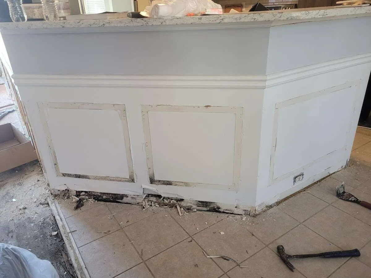Water damage and mold on kitchen during Storm Damage Restoration in Oviedo